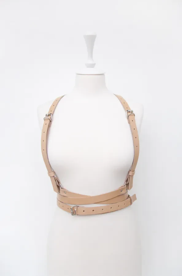 Портупея с двойным обхватом 19 (бежевая)