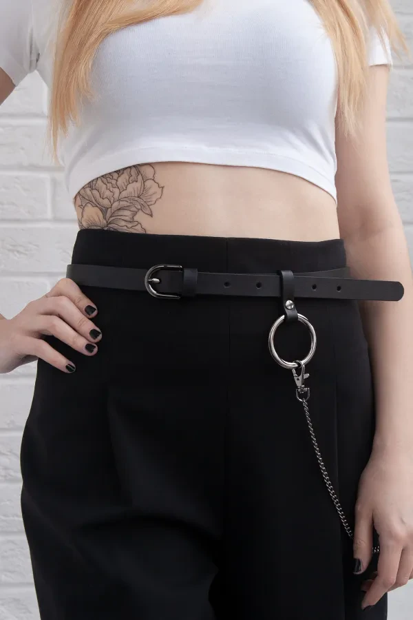 Ремень с кольцом и цепью 19мм