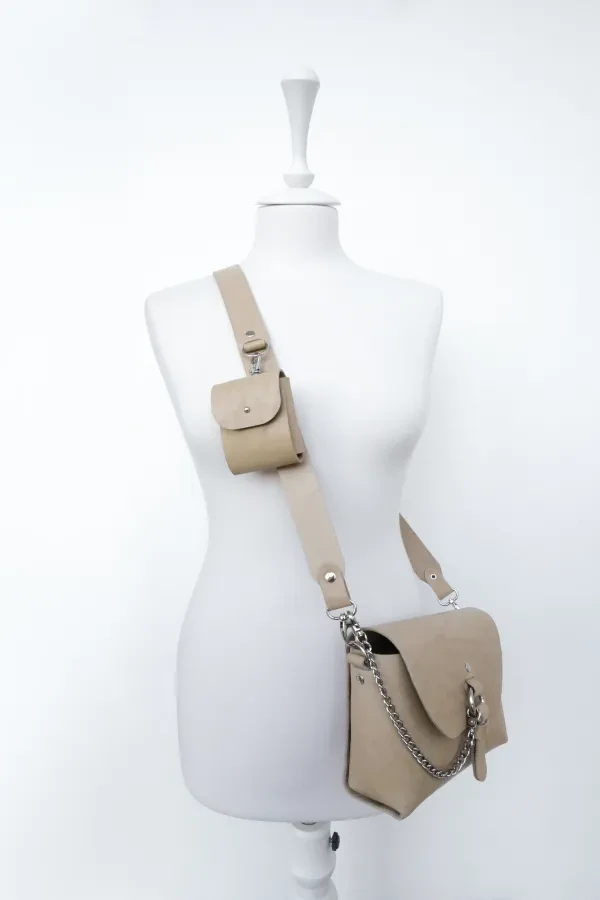 Сумочка Элара с кармашком (бежевая)